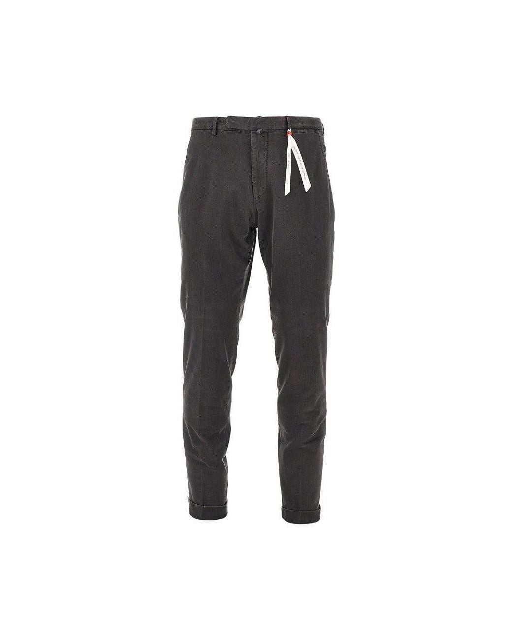 Santaniello Black Praiano Evoluto Stretch Cotton Pants for men