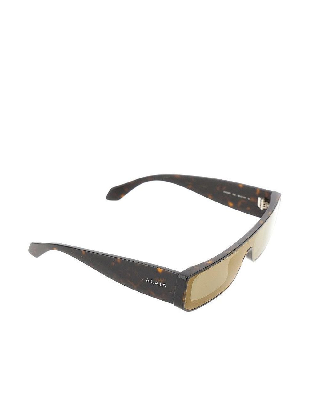 Alaïa Brown Rectangular Shield Sunglasses