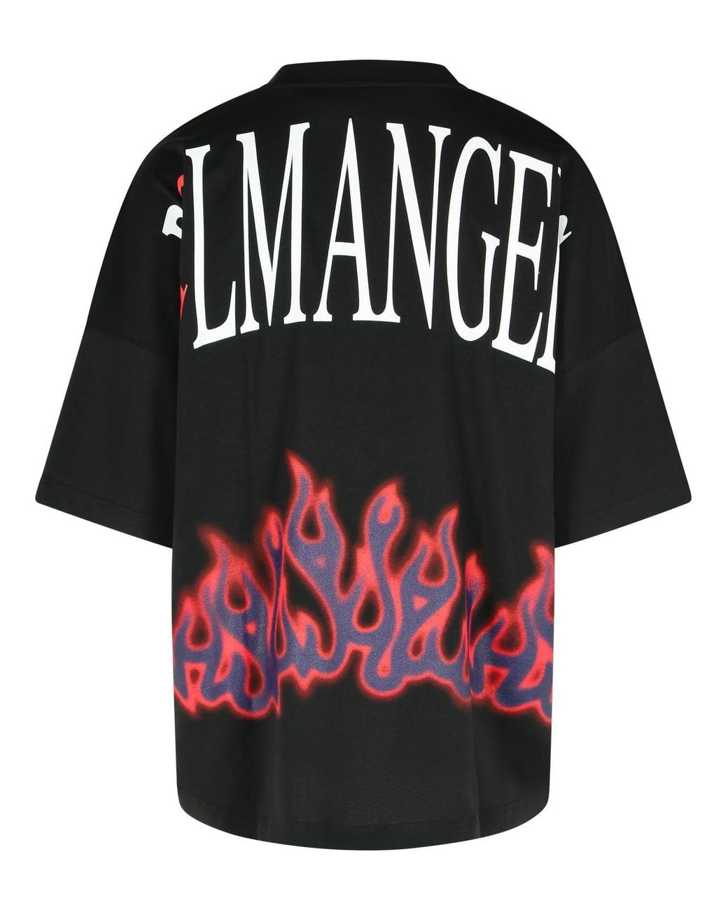 Palm Angels Black 'Flames' Cotton T-Shirt for men