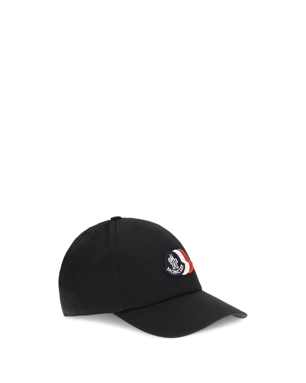 Moncler Black Baseball Cap With Tricolour Logo for men