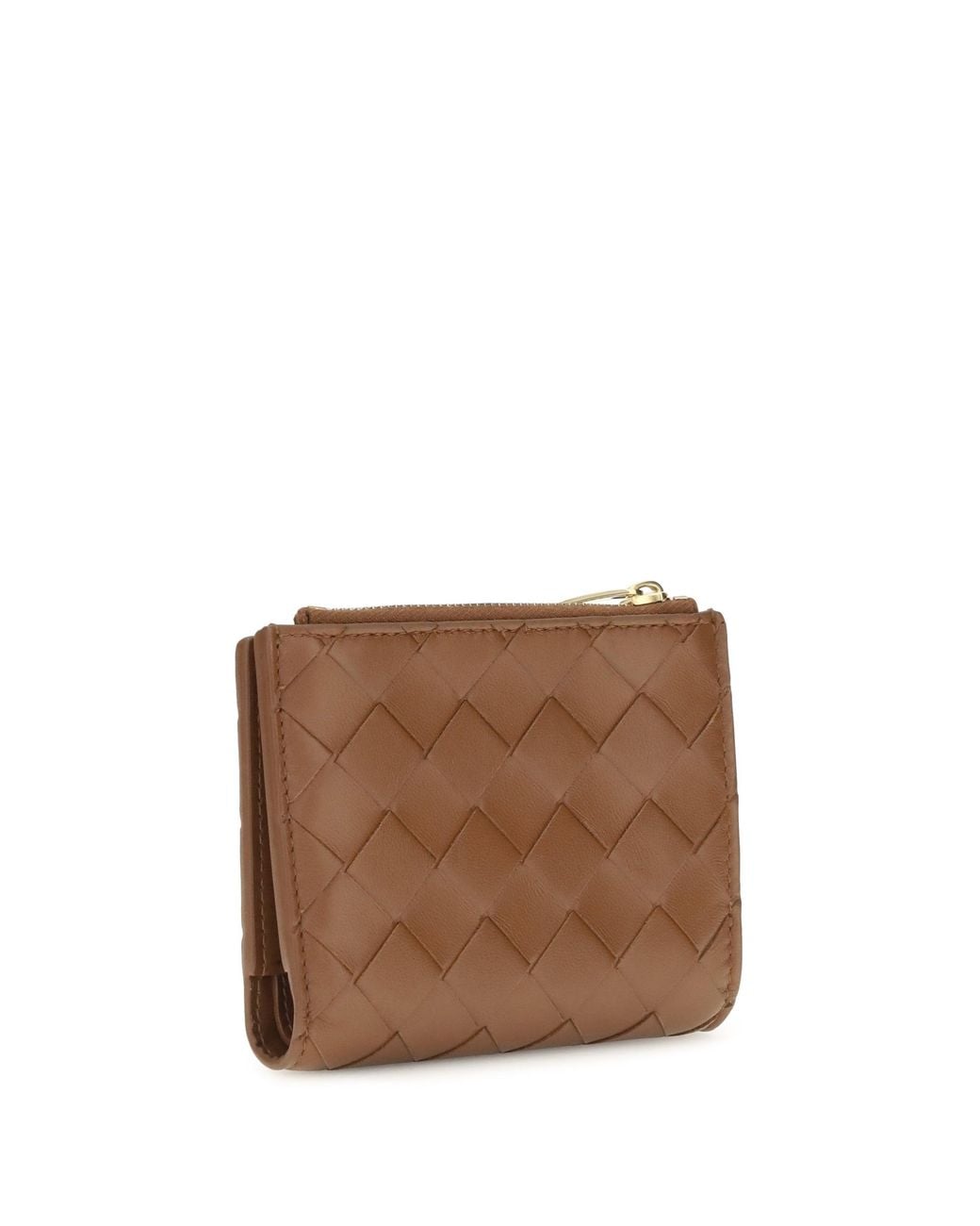 Bottega Veneta Brown Lambskin Intrecciato Wallet
