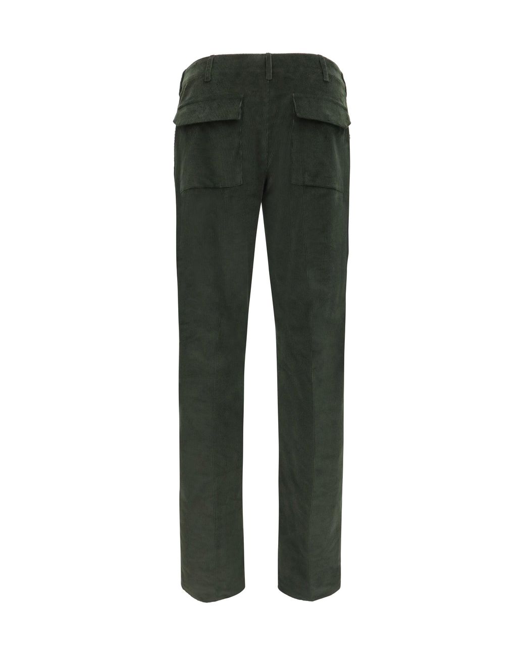 Etro Green Roma Stretch Cotton Corduroy Pants for men