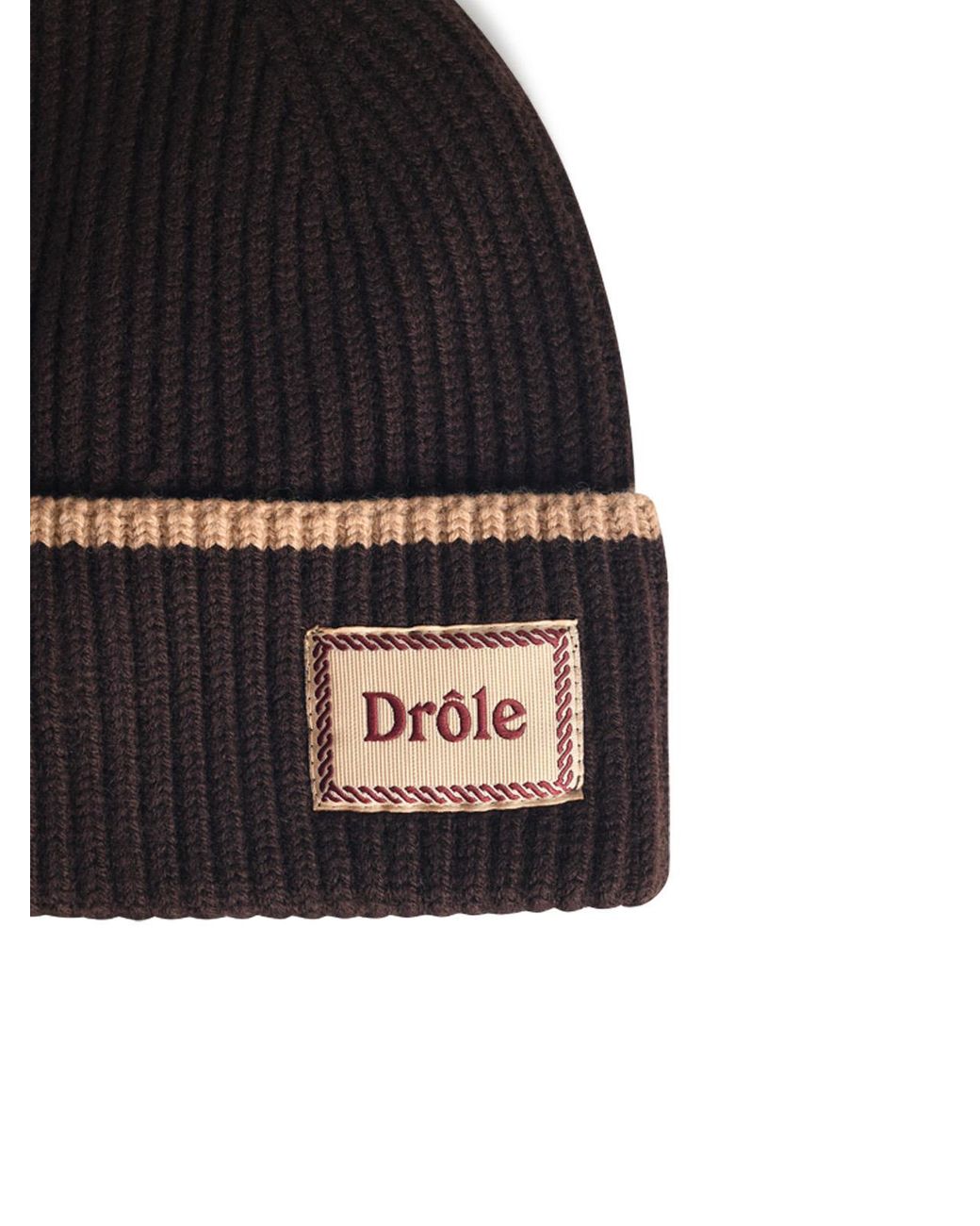 Drole de Monsieur Black 'Le Bonnet Laine' Merino Wool Beanie for men