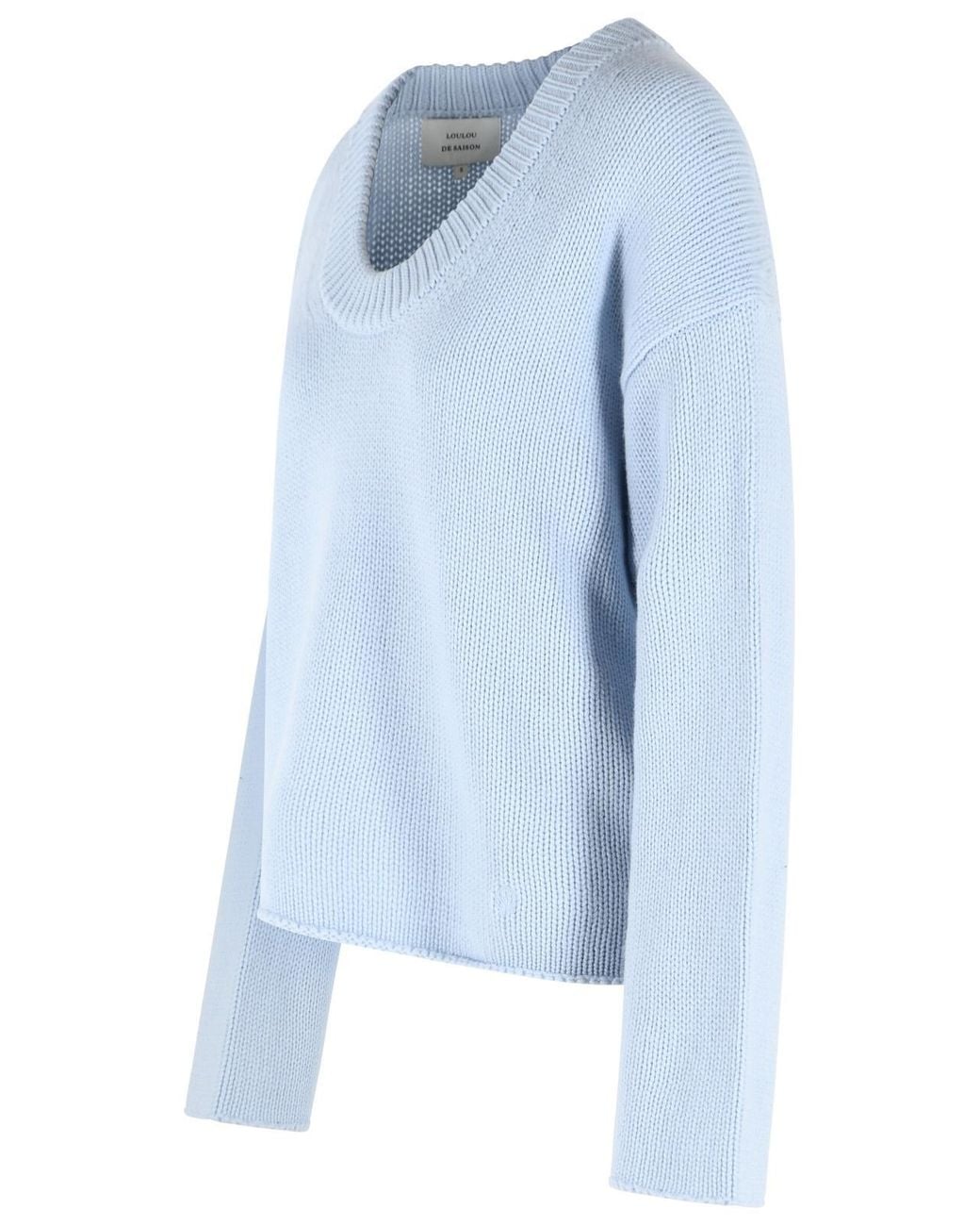 Loulou de Saison Blue 'Derry' Light Cashmere Sweater