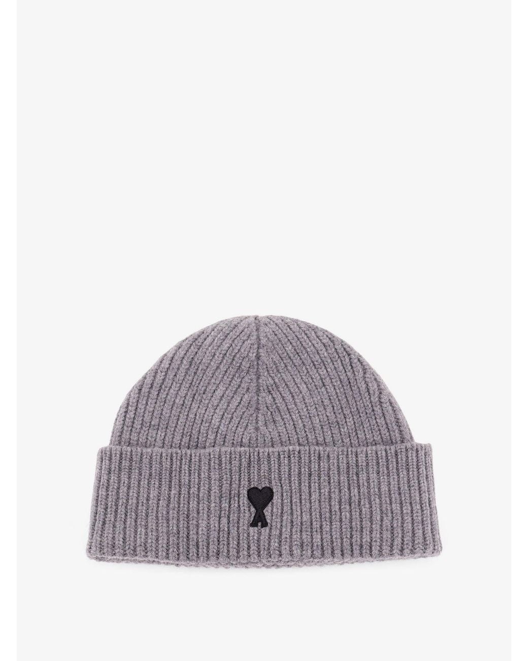 AMI Purple Wool Beanie Hat for men