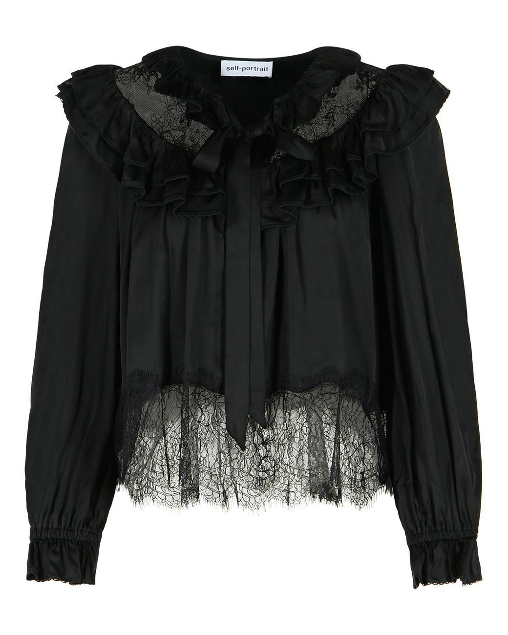 Self-Portrait Black Self Portrait Viscose Blouse