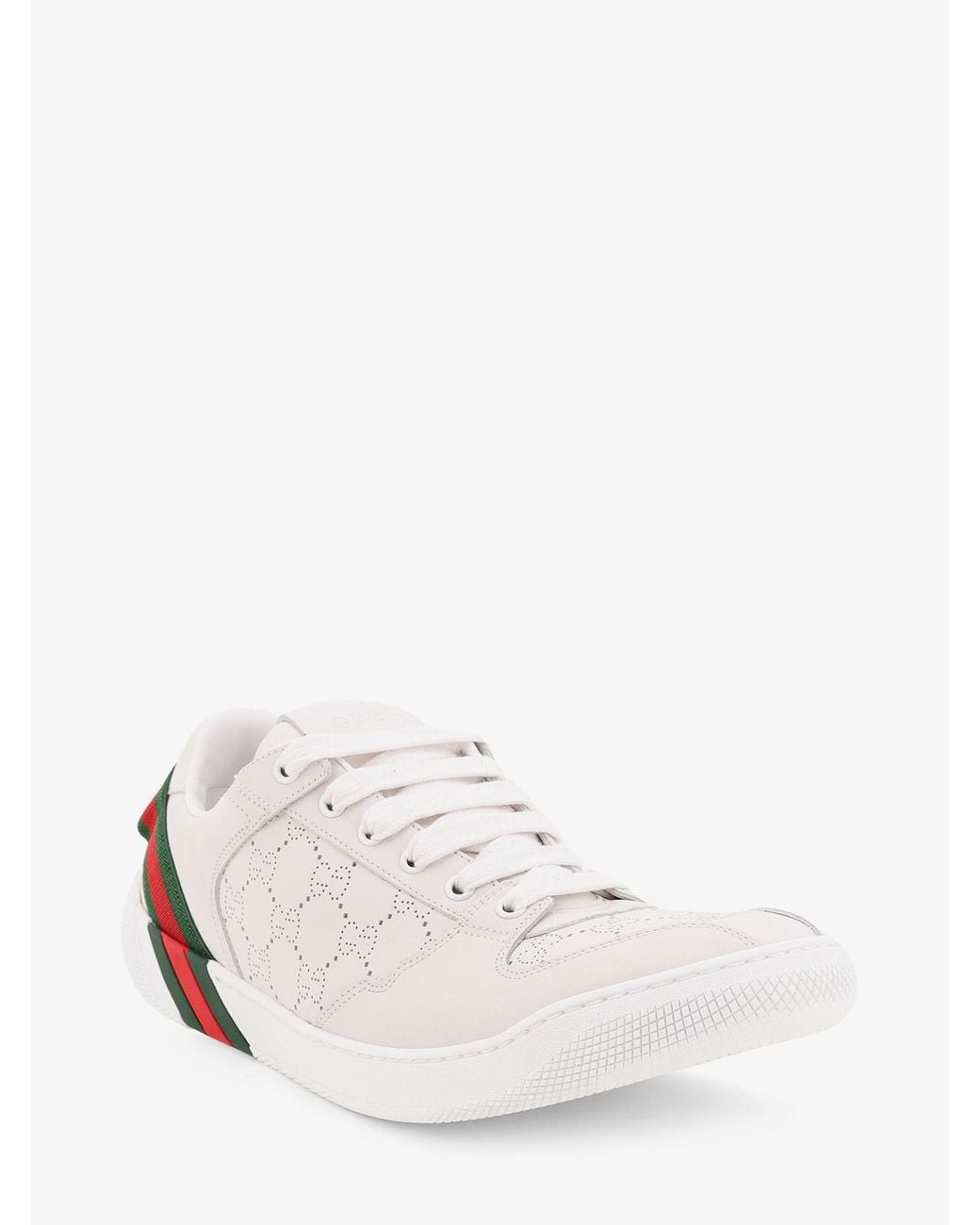 Gucci White Screener Leather Sneakers for men