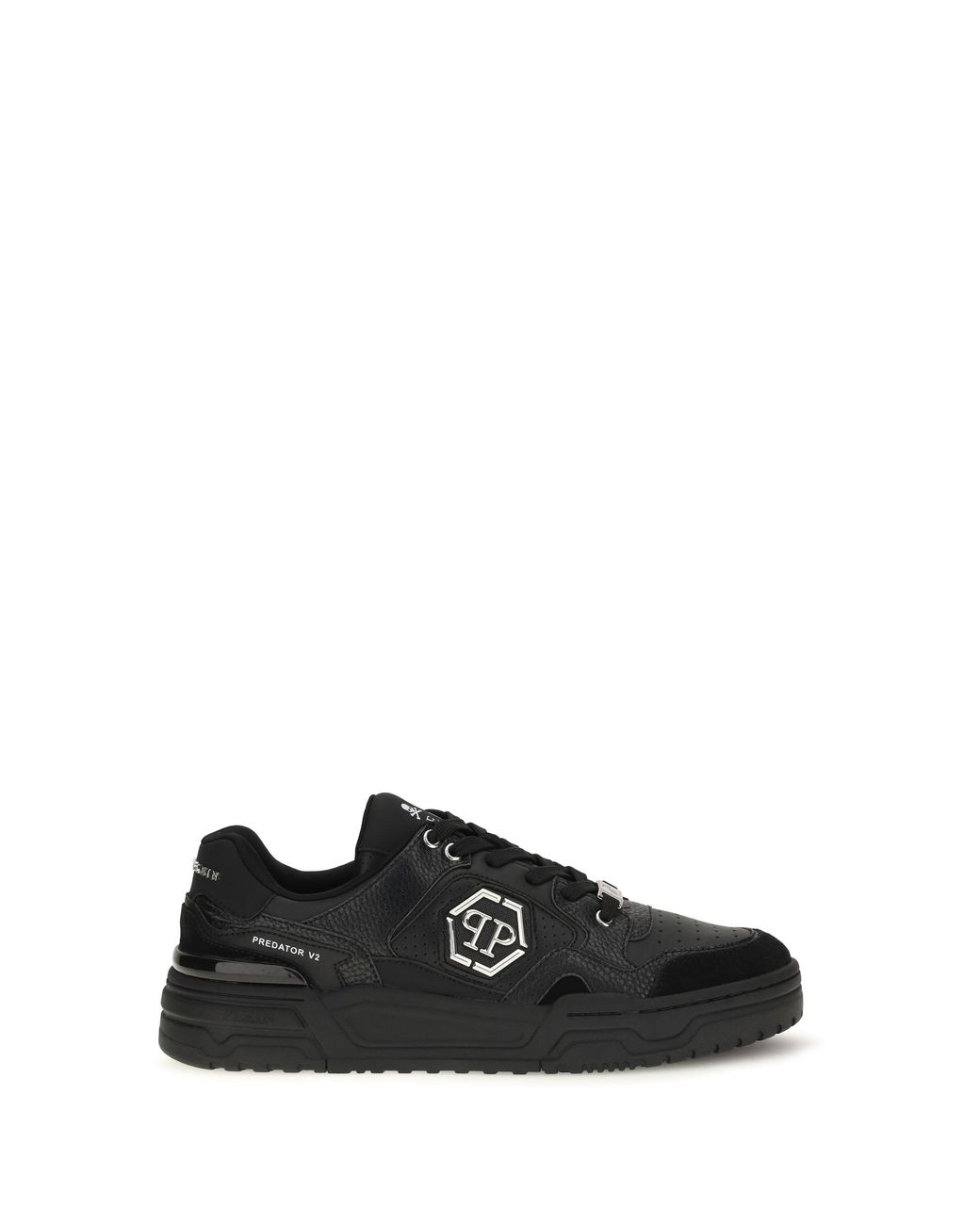 Philipp Plein Black Predator V2 Low Top Sneakers for men