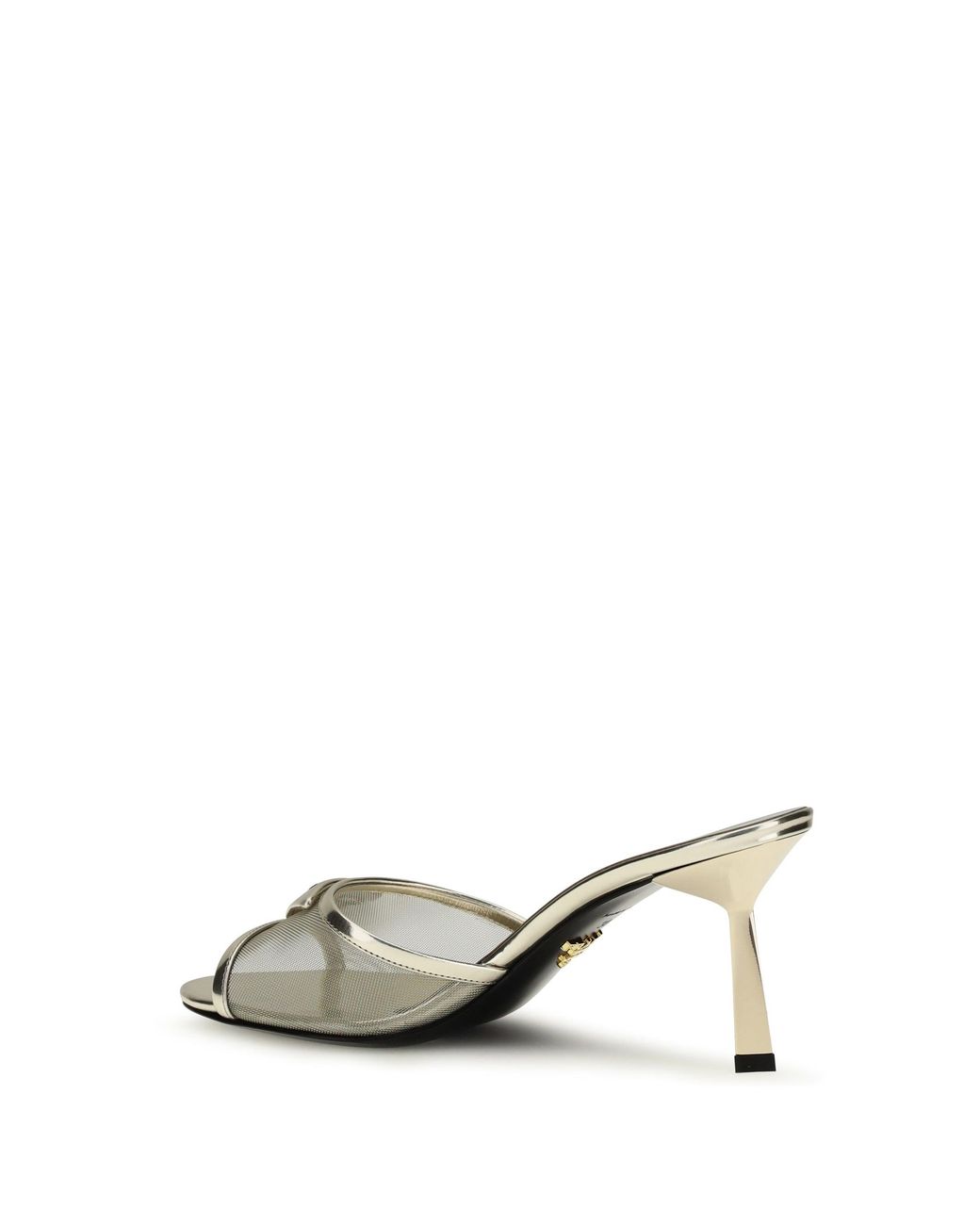 Prada Metallic Sandals With The Triangular Logo