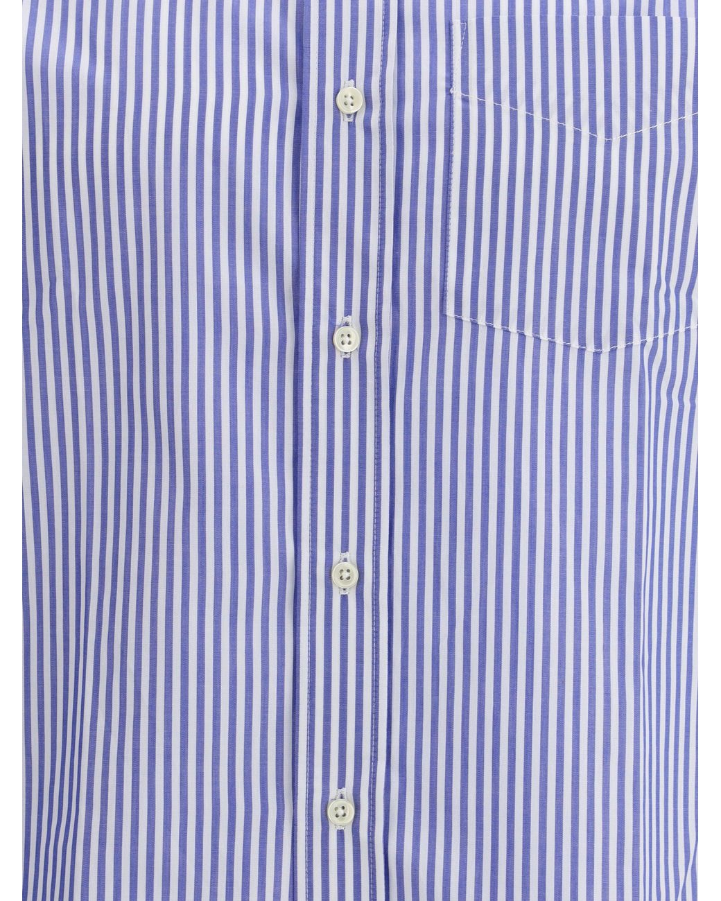Deperlu Blue Striped Cotton Shirt for men