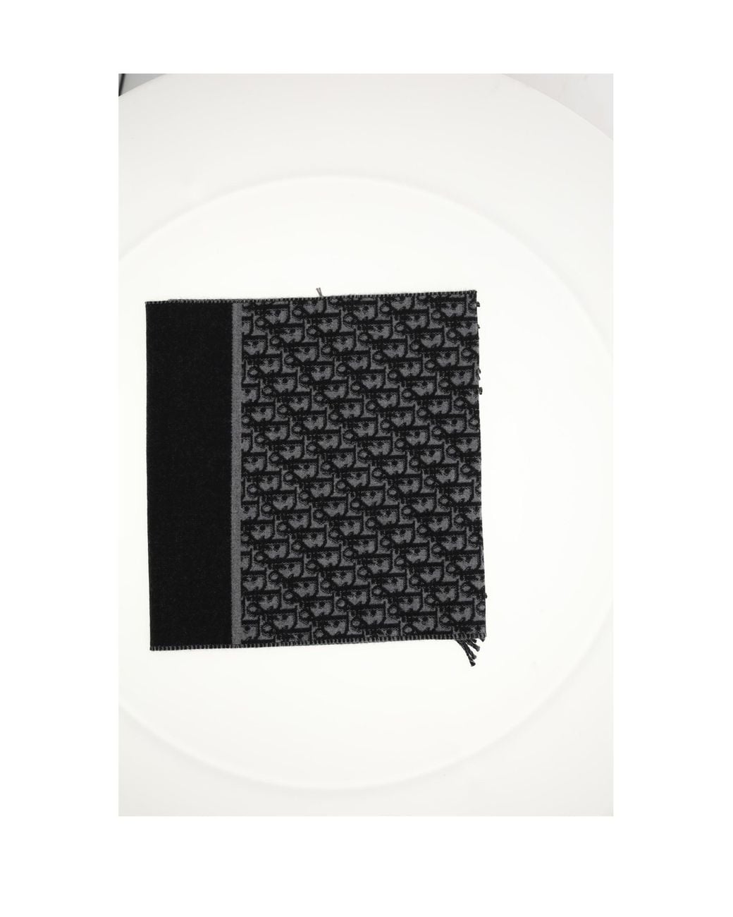 Dior Black Oblique Wool Scarf for men