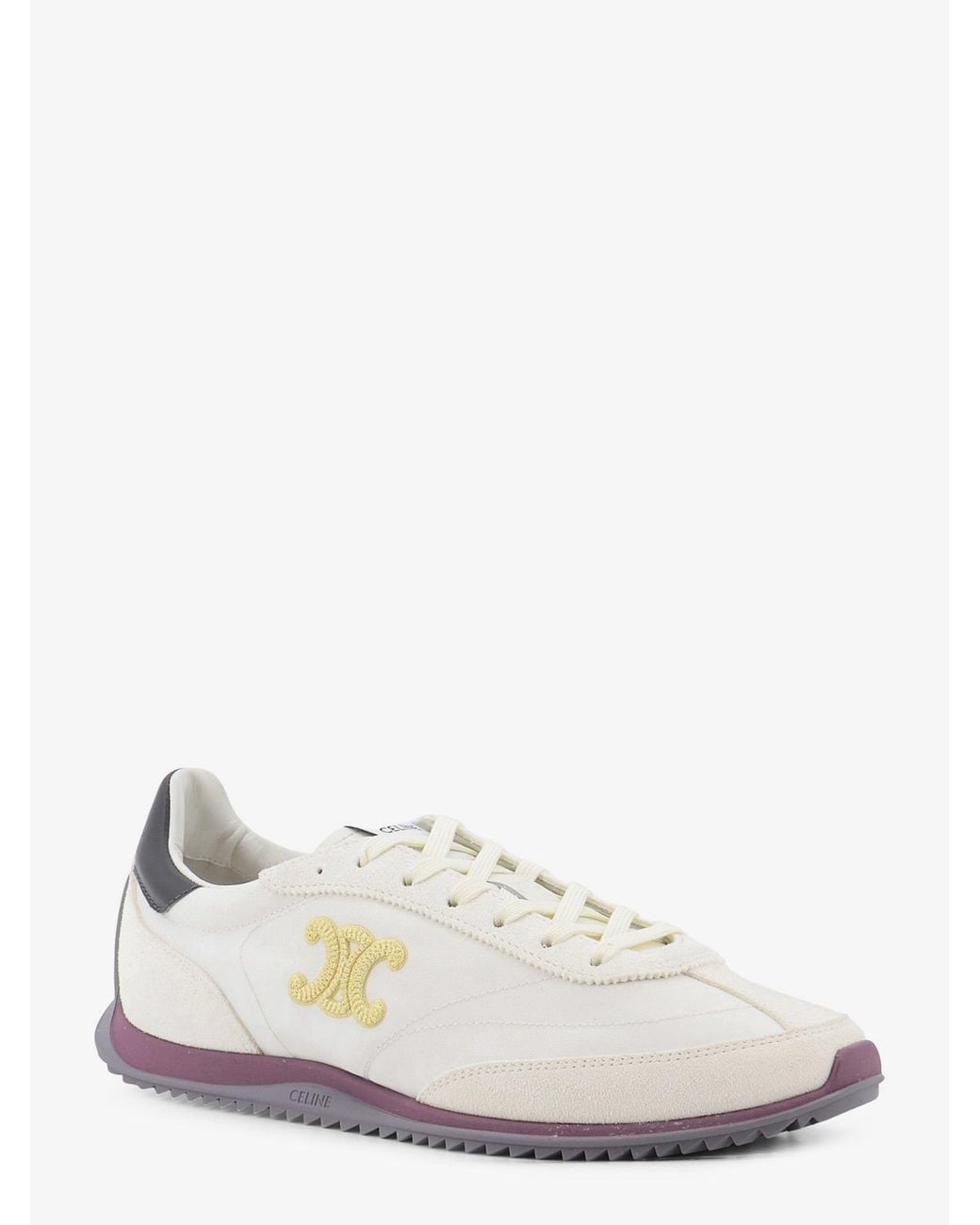 Céline White Racer Nylon And Suede Sneakers