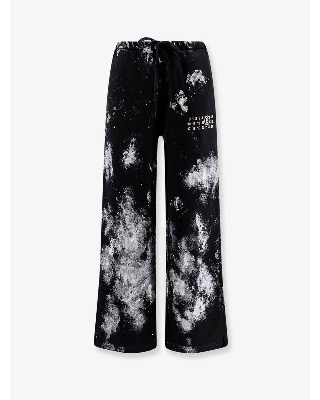 MM6 by Maison Margiela Black Cotton Jogging Trousers With Numeric Signature Embroidery