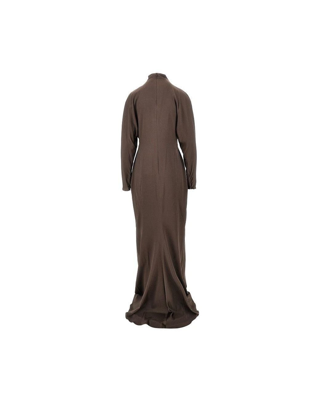 Max Mara Brown Silk Long Dress