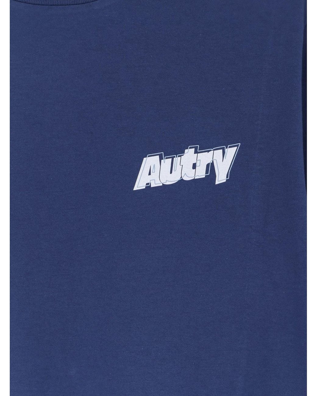 Autry Blue Cotton T-Shirt for men
