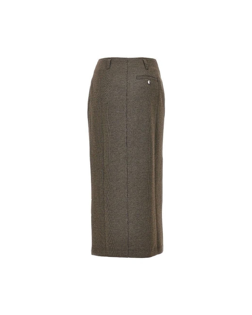 Emporio Armani Brown Knitted Midi Skirt
