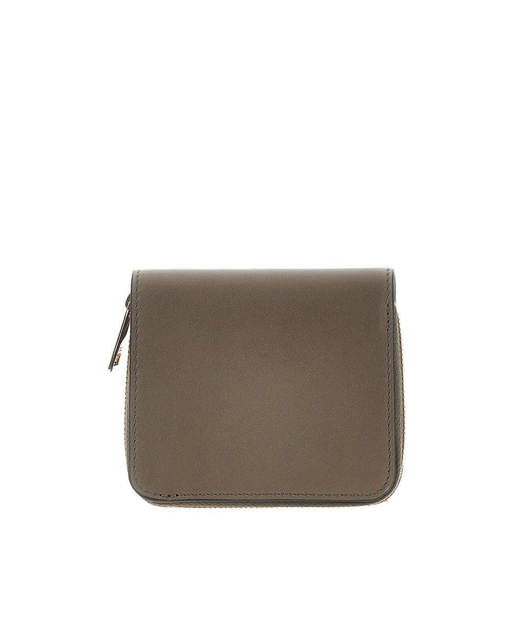 Tod's Gray Leather Small Bi-Fold Wallet