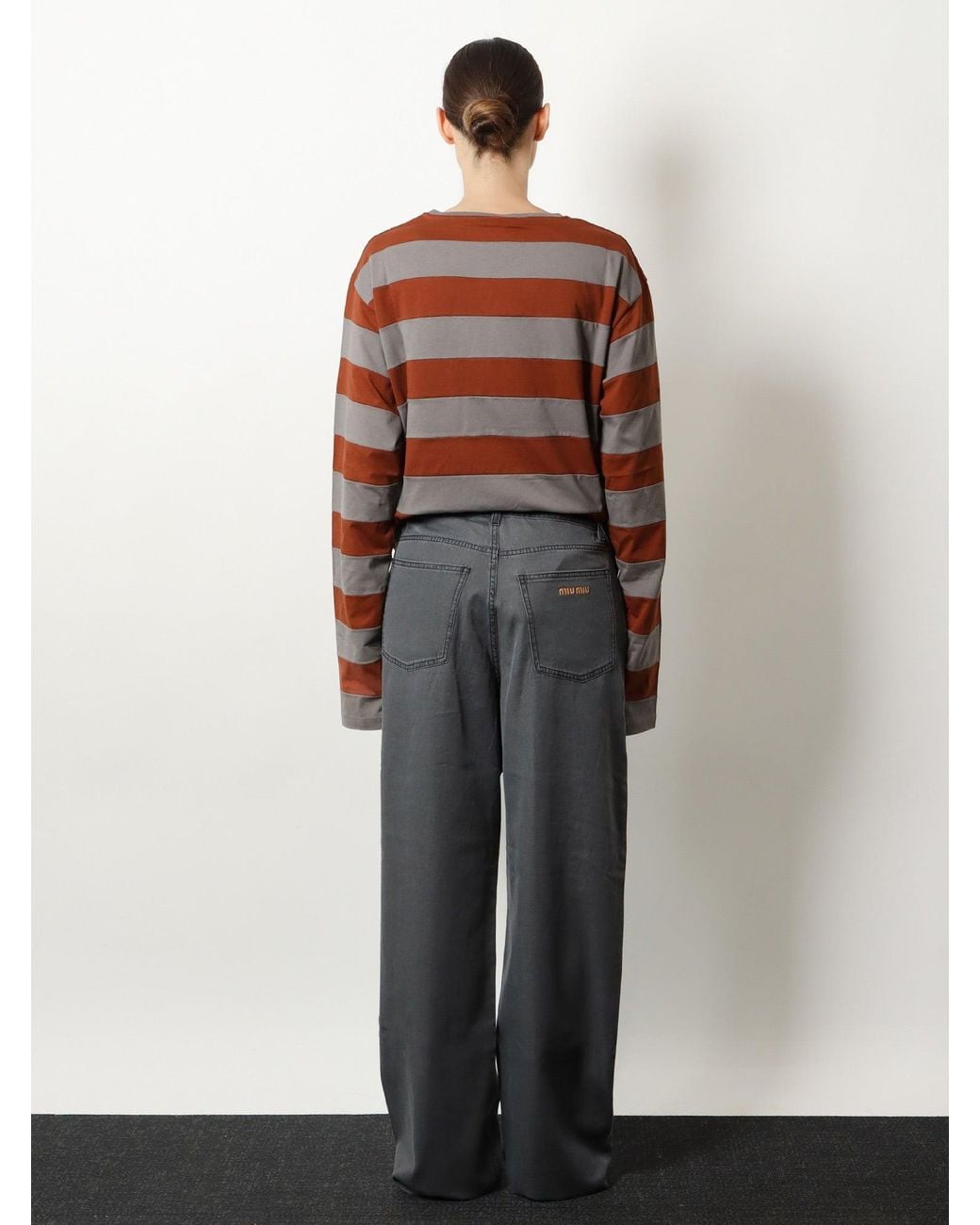 Miu Miu Gray Light Denim Trousers