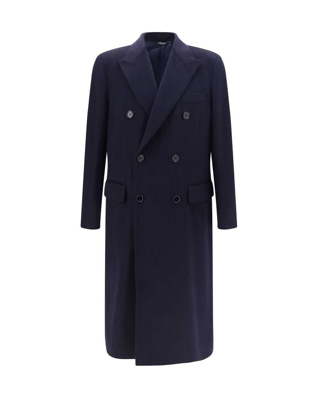 Dolce & Gabbana Blue Dolce & Gabbana Double-Breasted Wool Coat for men