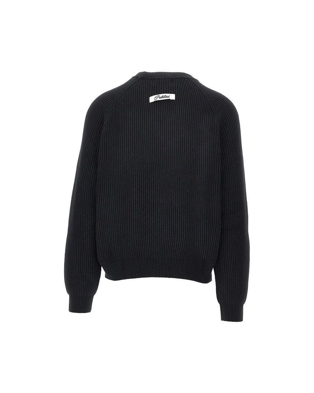 Prohibited Black Campus Crewneck Sweater for men