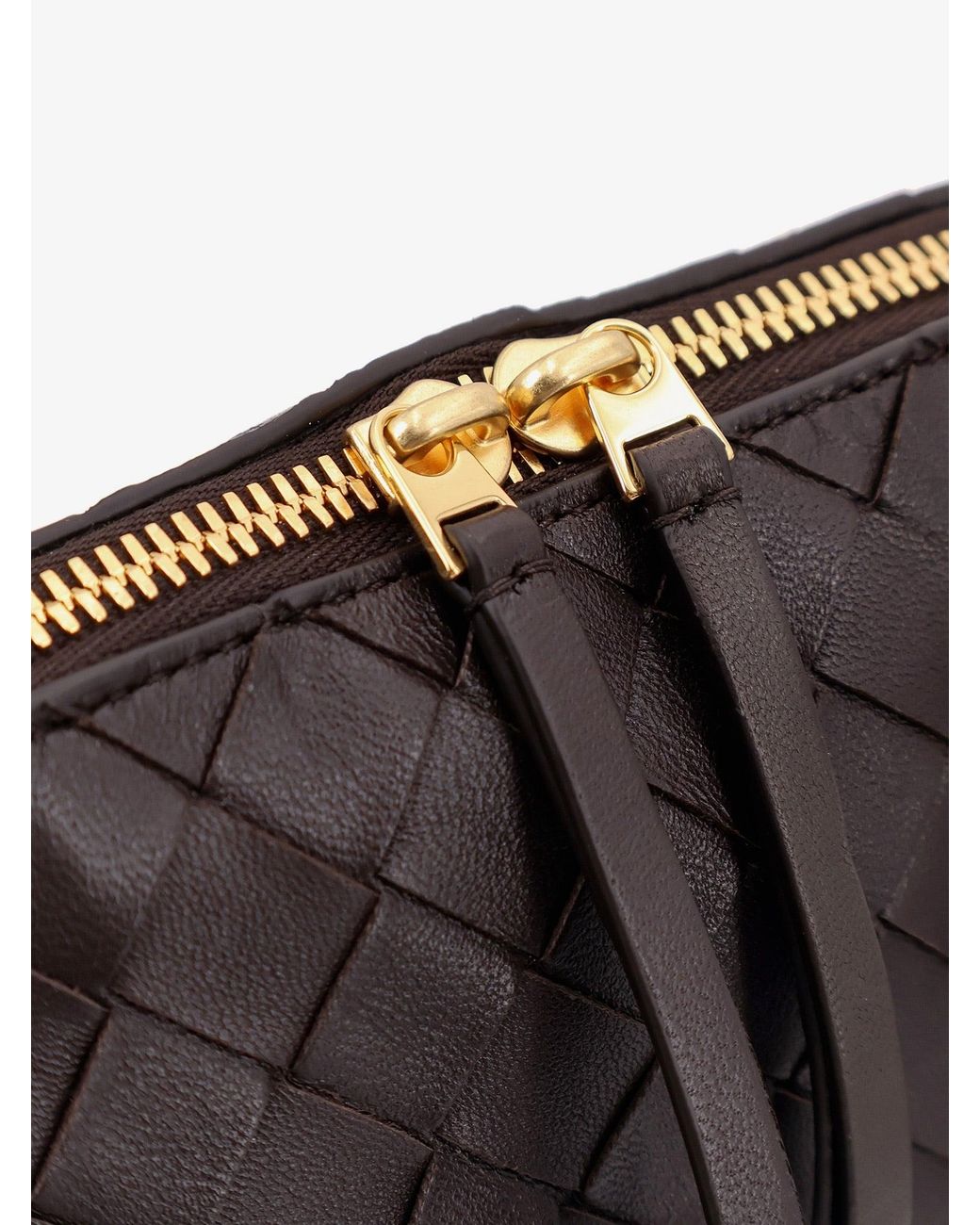 Bottega Veneta Black Leather Clutch With Intrecciato Concert Motif
