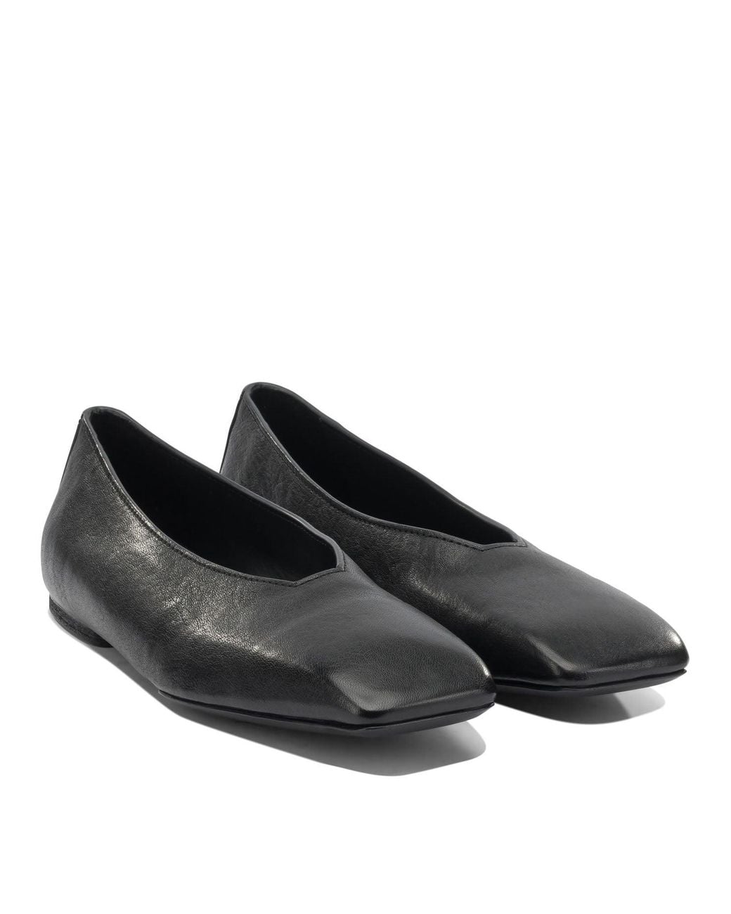 Rick Owens Black Concordians Ballet Flats Ram Leather