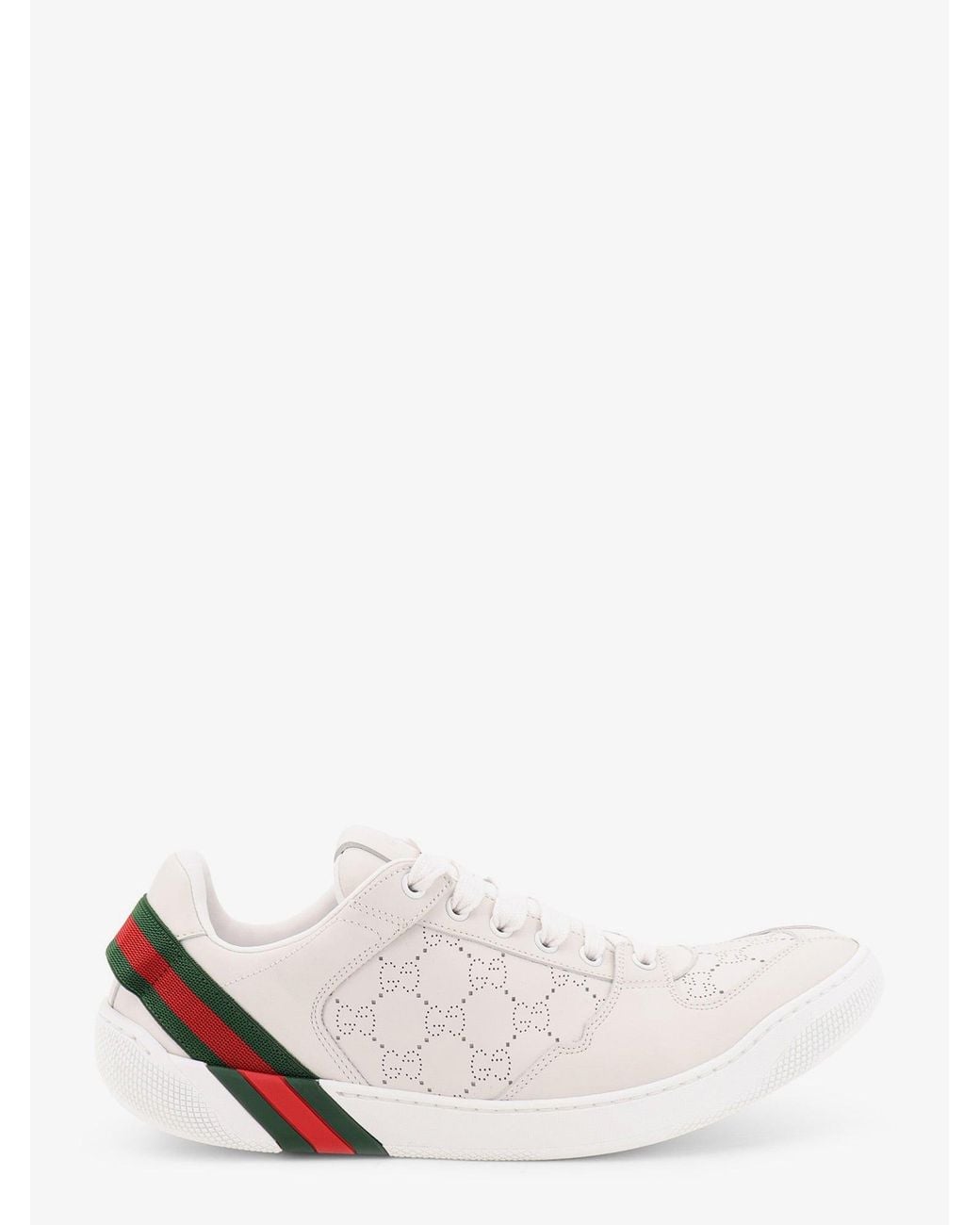 Gucci White Screener Leather Sneakers for men