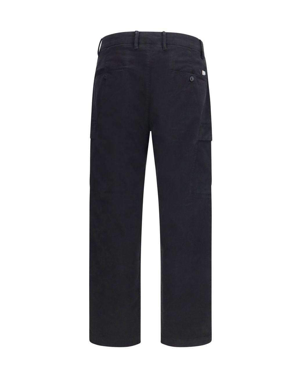 C P Company Blue Stretch Cotton Satin Cargo Pants for men