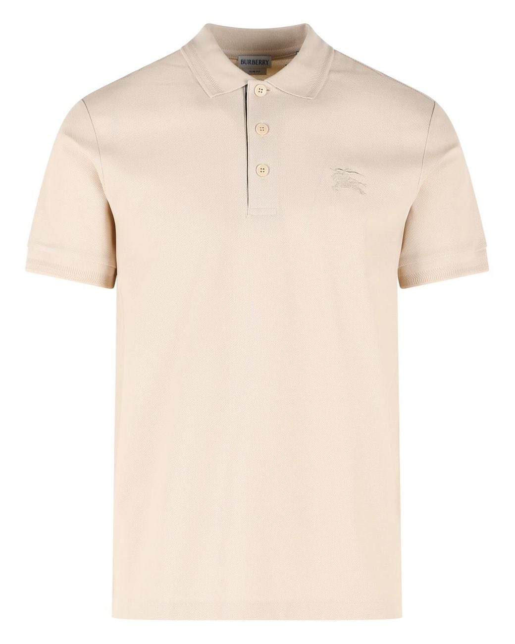 Burberry Natural 'Eddie Ekd' Cotton Polo Shirt for men