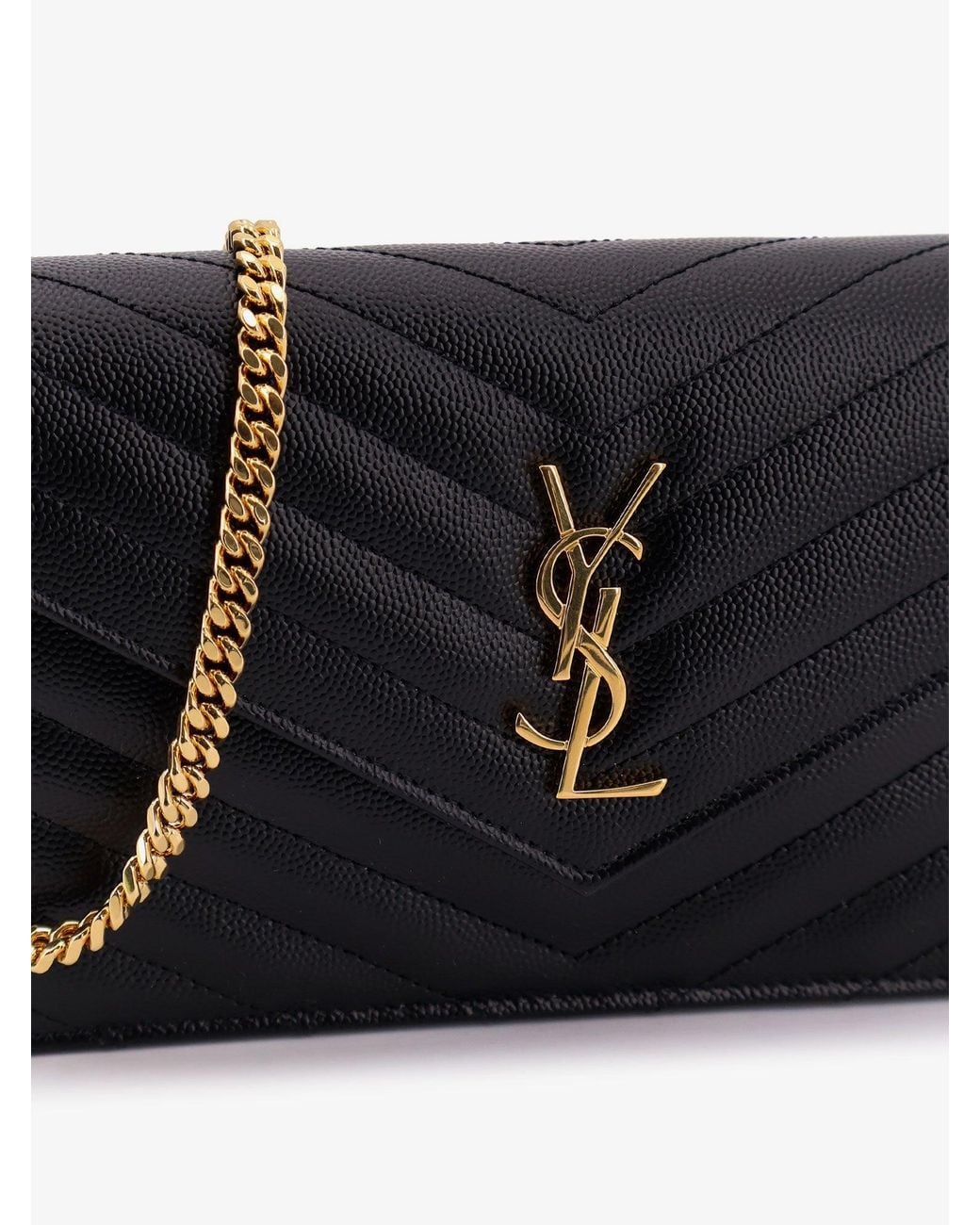 Saint Laurent Black Cassandre Envelope Clutch
