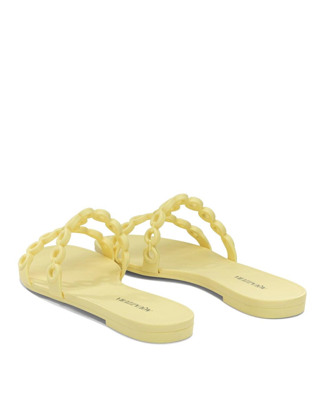 Aquazzura Yellow "Inifinity Chain" Slides