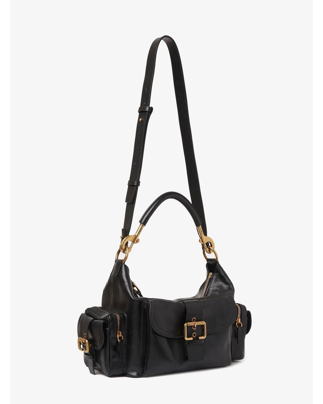 Chloé Black Carry Shiny Buffalo Leather Shoulder Bag