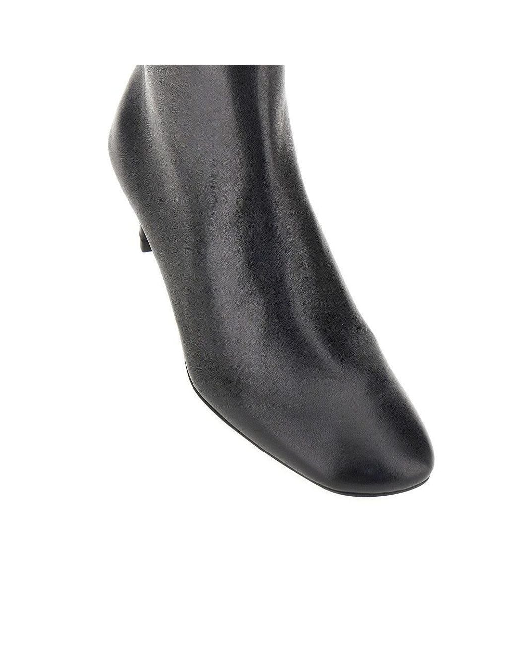 Totême Black Nappa Leather Ankle Boots