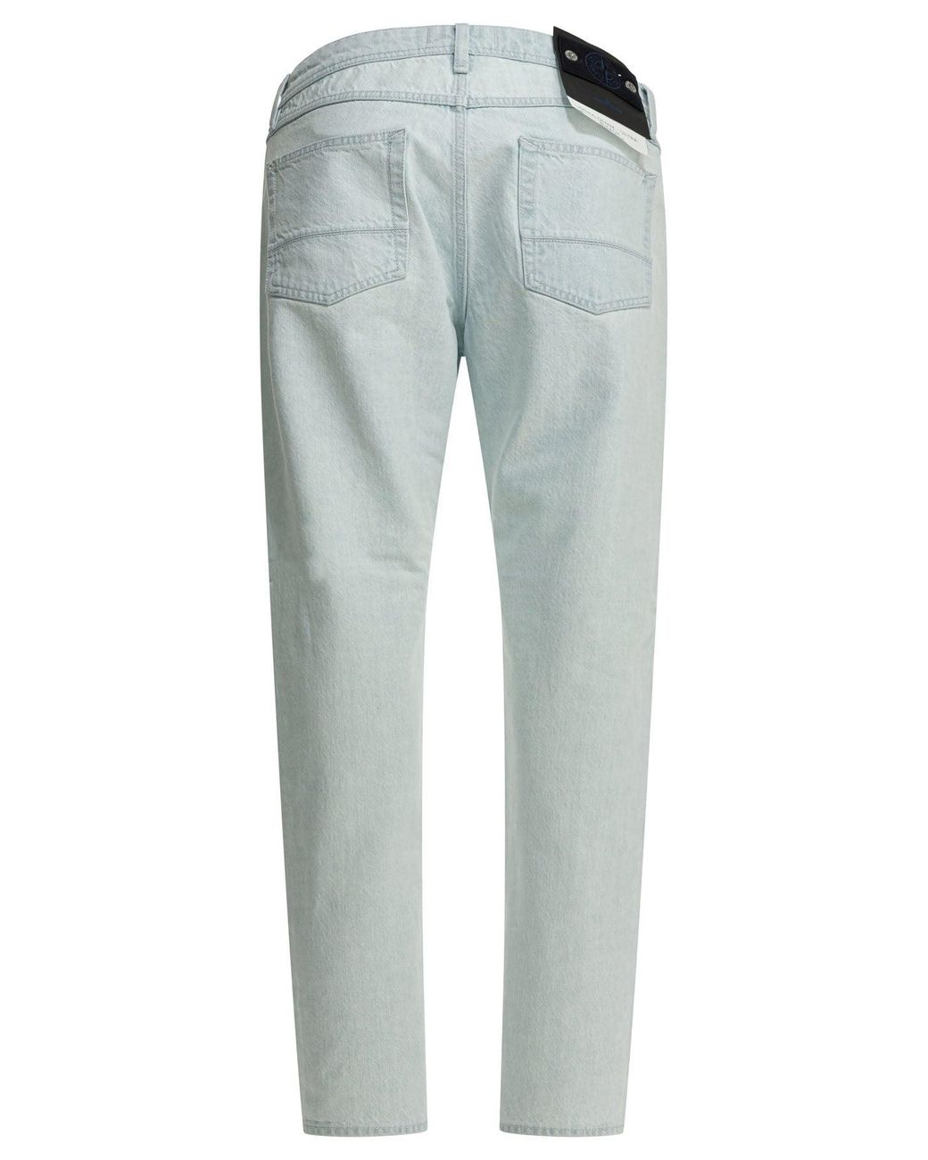 Stone Island Blue Straight Leg Jeans Light for men