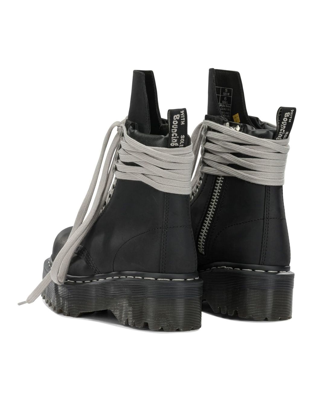 Rick Owens Black X Dr. Martens Quad Sole Steel Zip-Up Boots