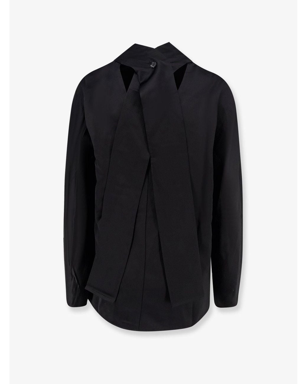 Totême  Black Cowl Neck Viscose And Linen Shirt