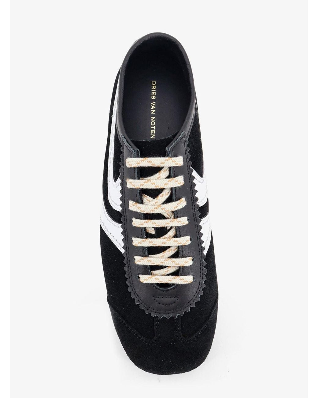 Dries Van Noten White Low-Top Suede Sneakers