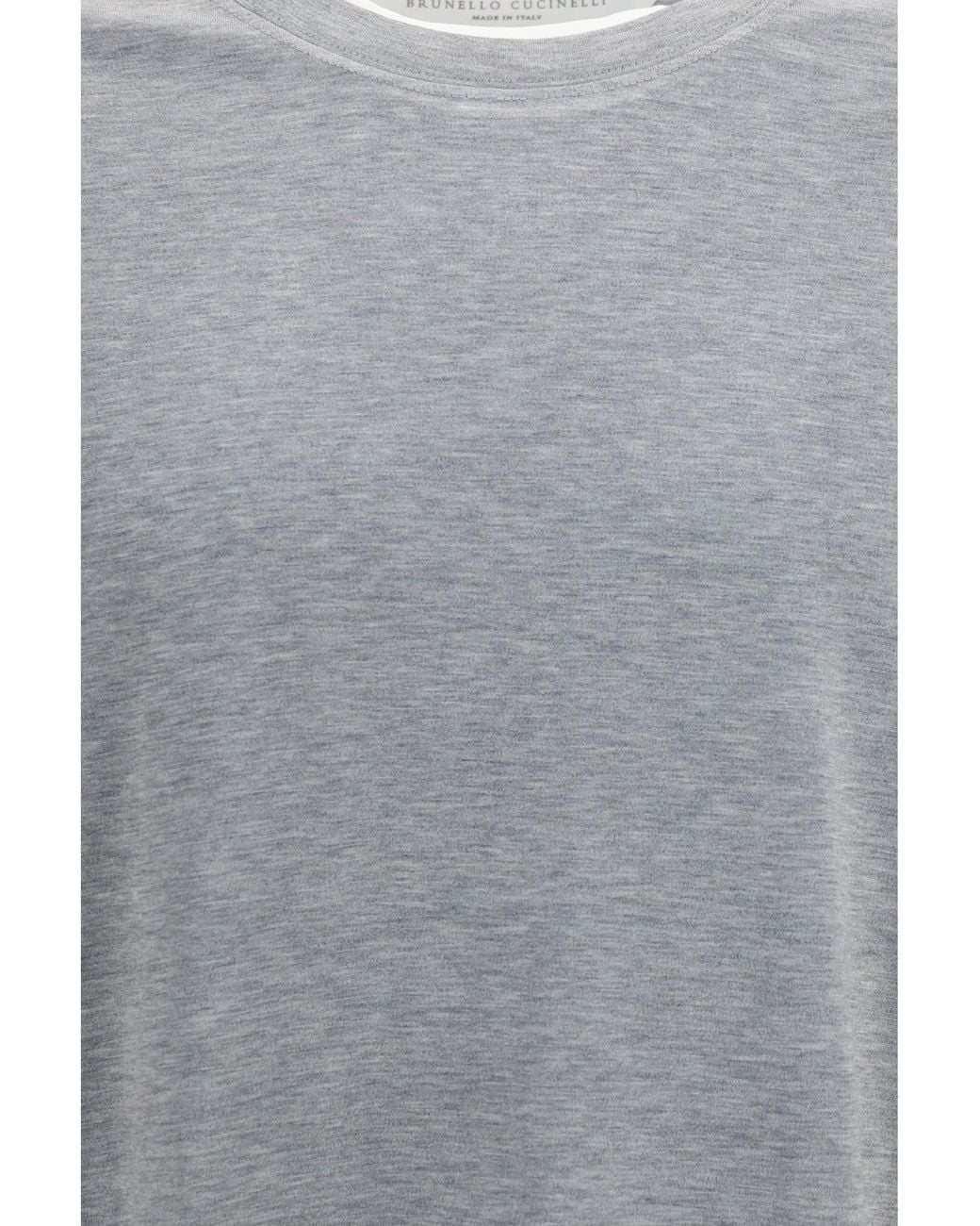 Brunello Cucinelli Gray Silk T-Shirt/Off for men