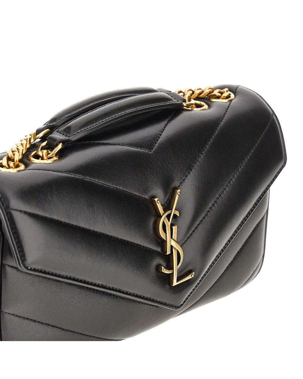 Saint Laurent Black Quilted Nappa Leather Small 'Loulou' Bag