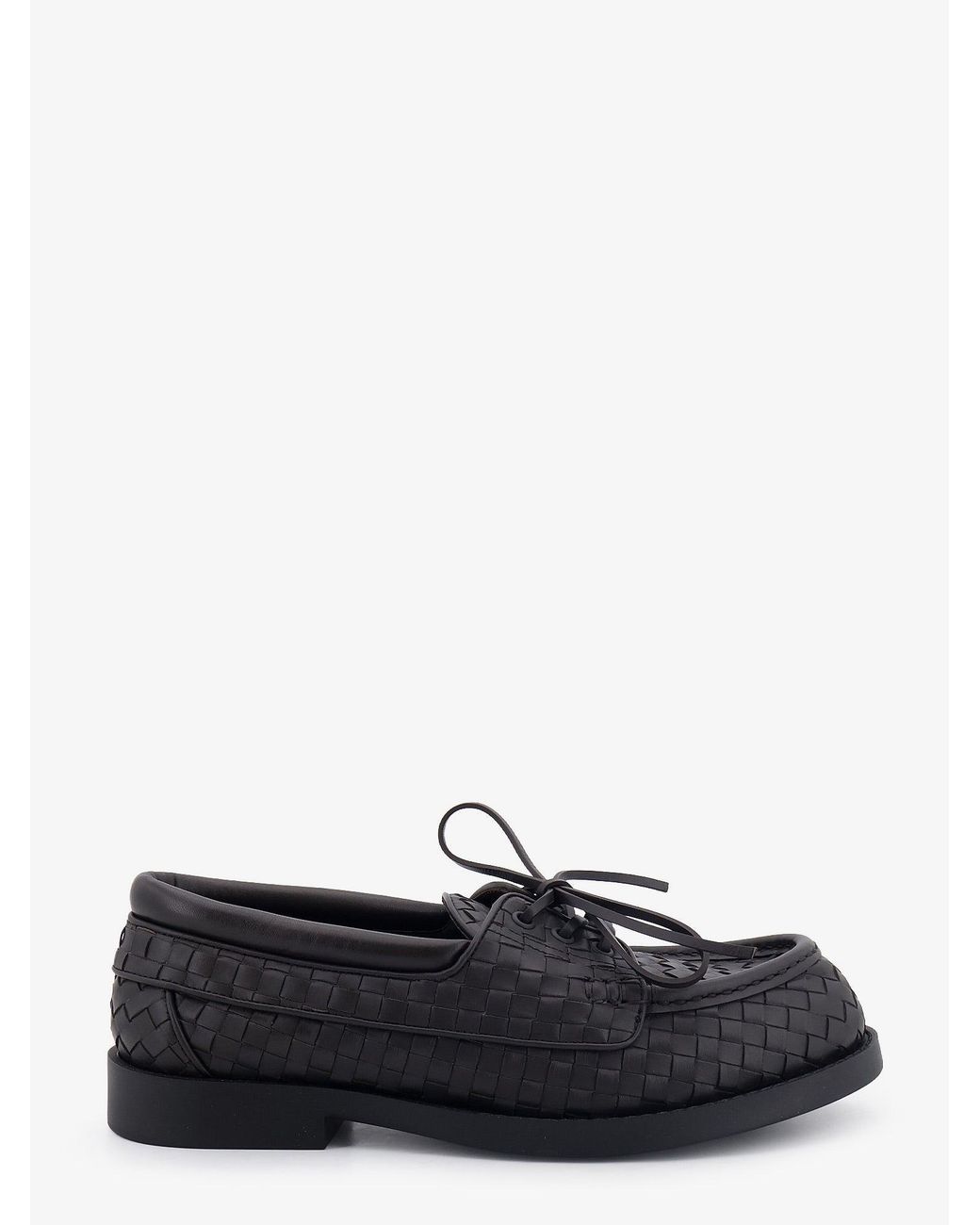 Bottega Veneta White Pier Intrecciato Leather Boat Shoes for men