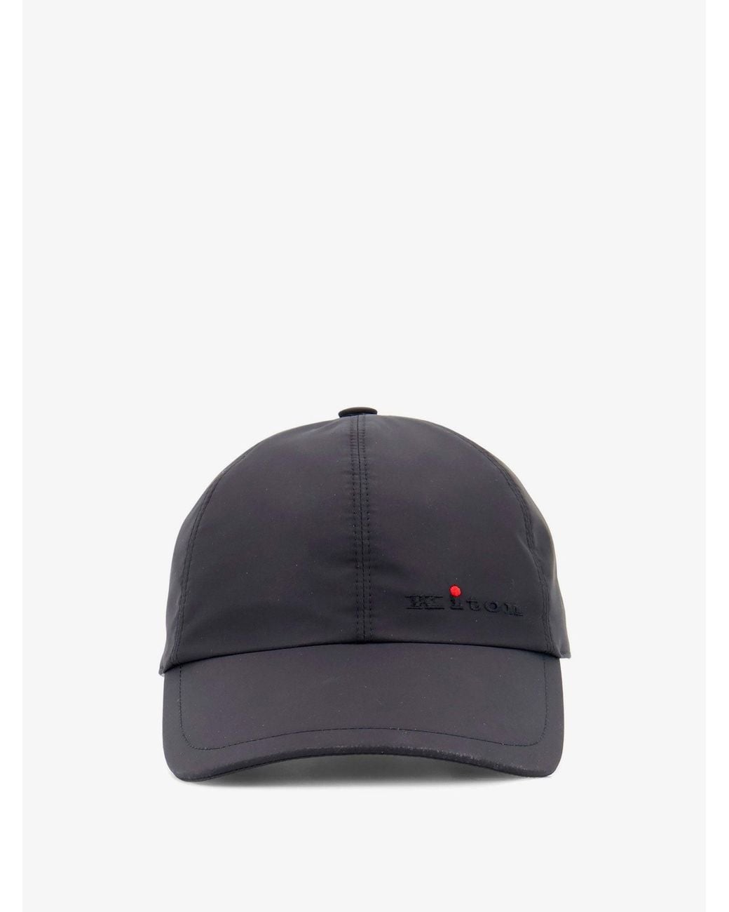 Kiton Blue Nylon Hat With Embroidered Logo On The Front for men