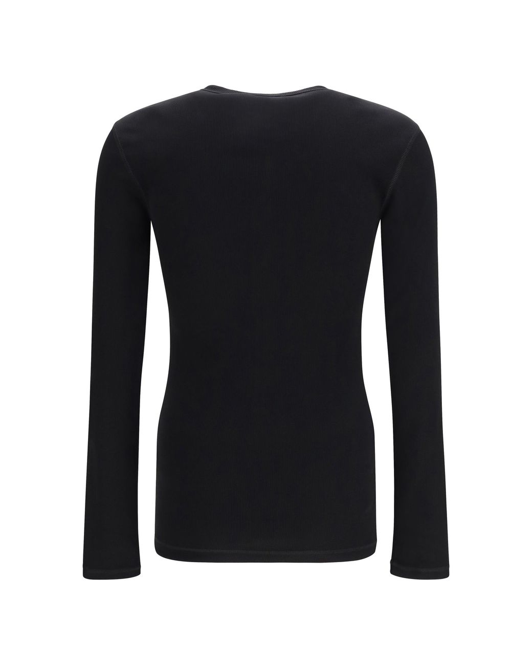 Dolce & Gabbana Black Dolce & Gabbana Ribbed Cotton Henley T-Shirt for men