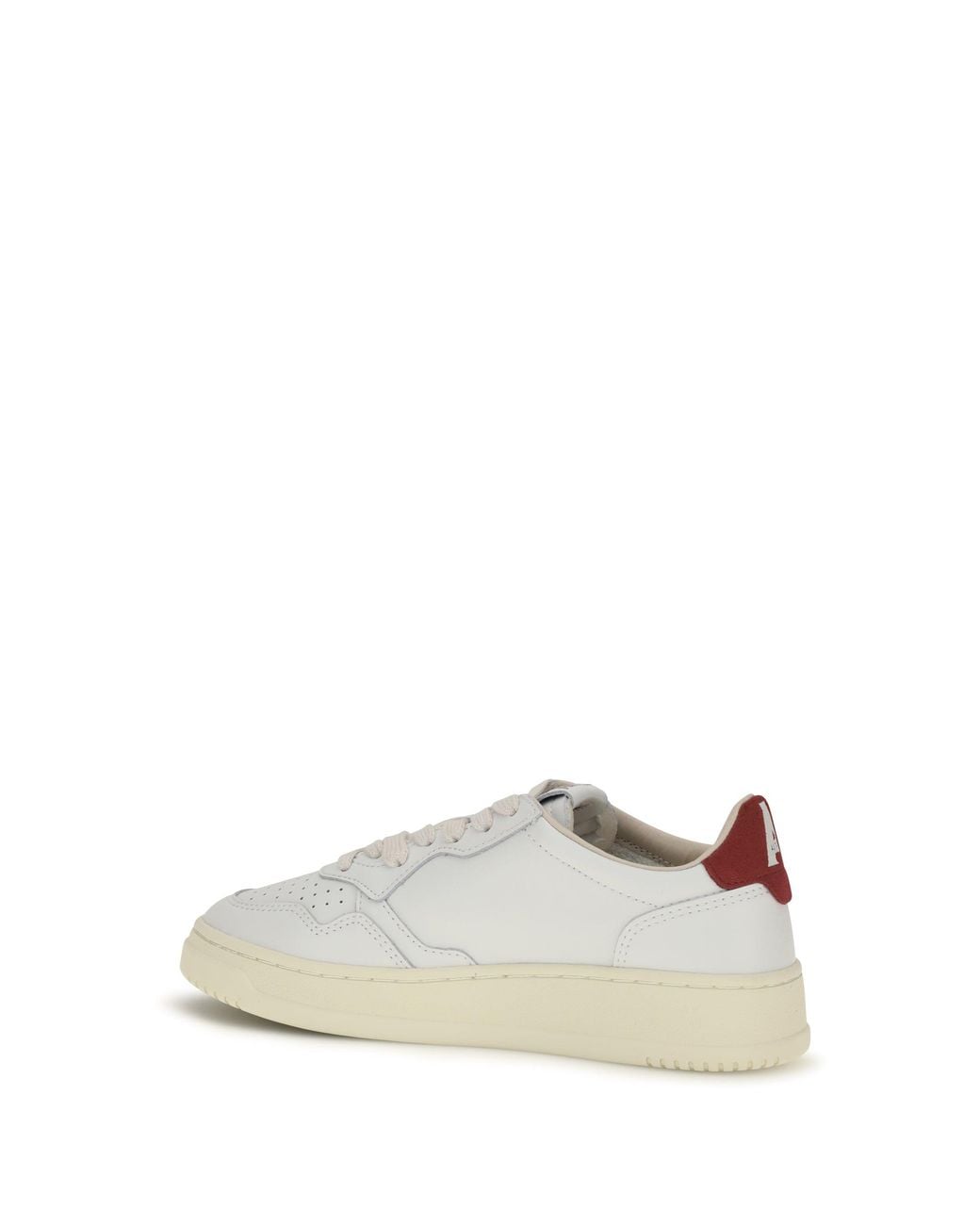 Autry White Medalist Low Leather Sneakers/Deep Claret