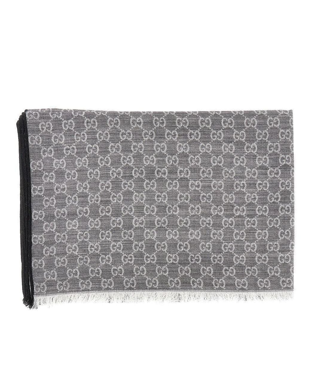 Gucci Metallic Jacquard Silk And Wool-Blend Scarf for men