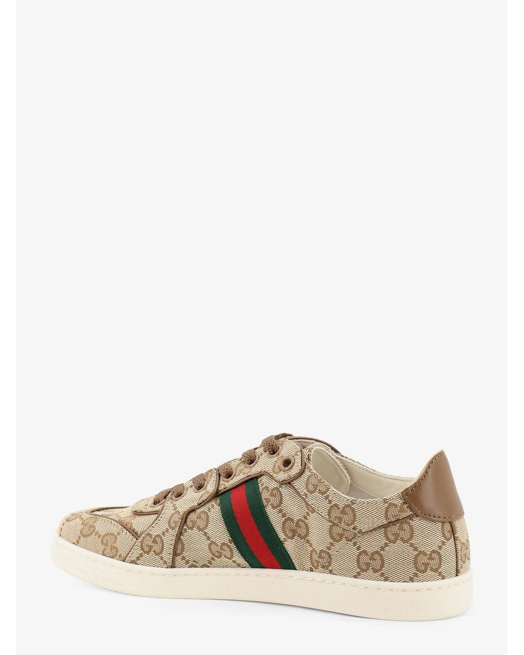 Gucci Natural Stretch Gg Fabric Sneakers With Nastro Web On The Side