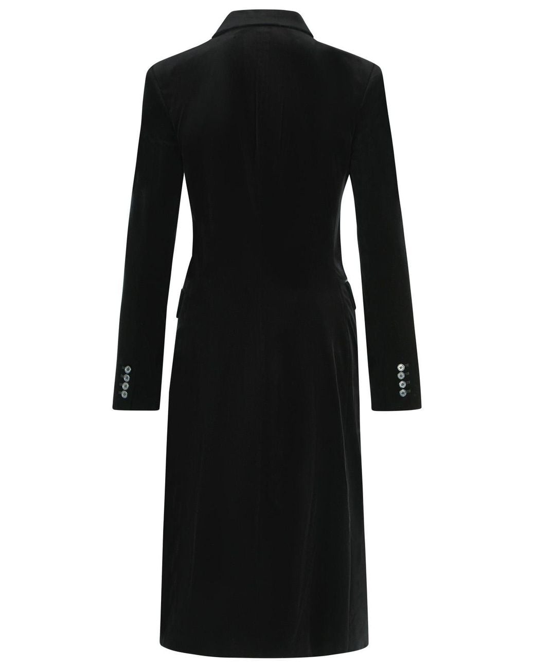 Khaite Black Rolon Coat Velvet