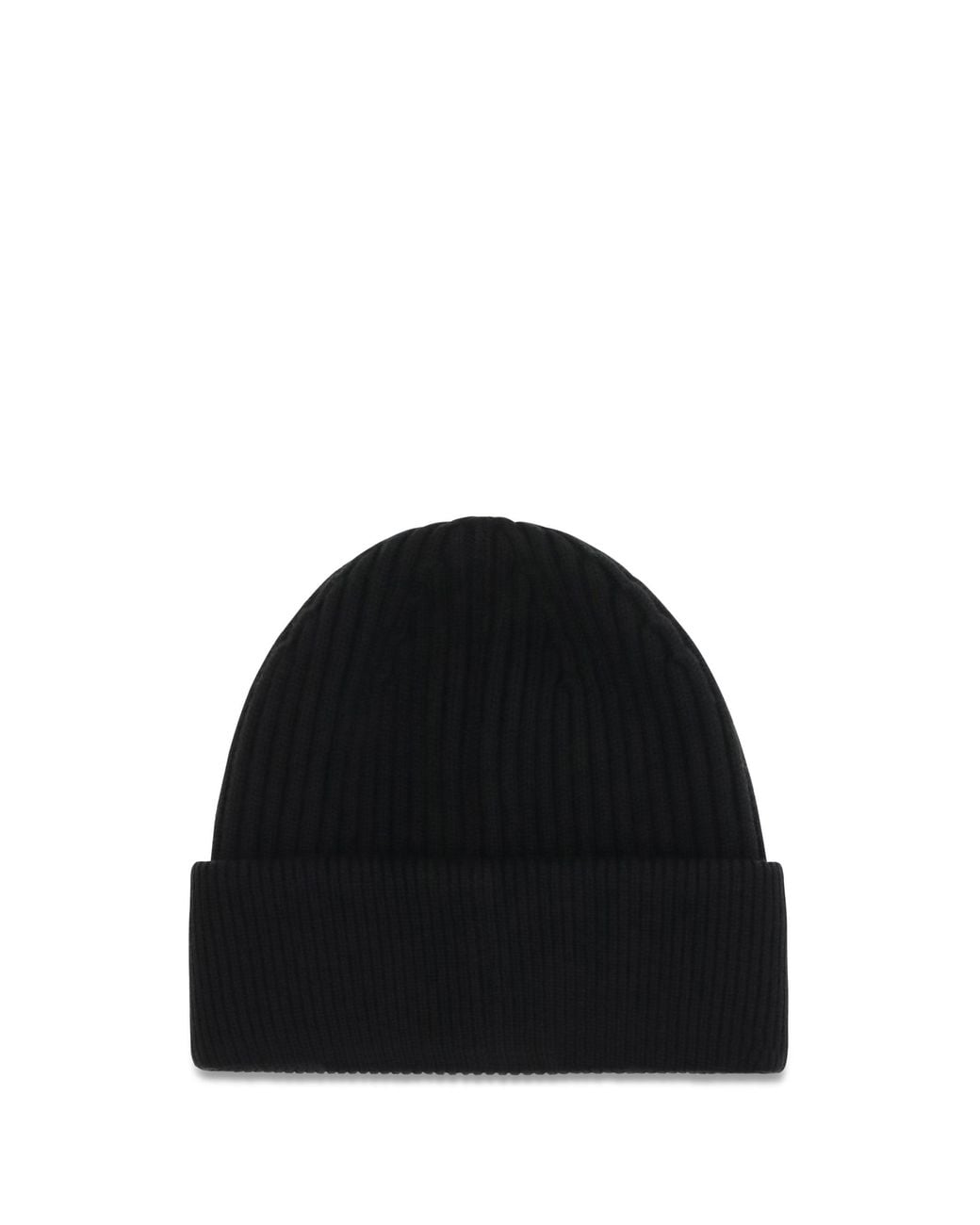 Dolce & Gabbana Black Dolce & Gabbana Logo English Rib Knit Beanie for men