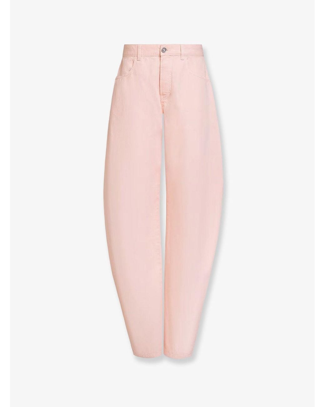 Alaïa Pink Barrel Fit Denim Trousers