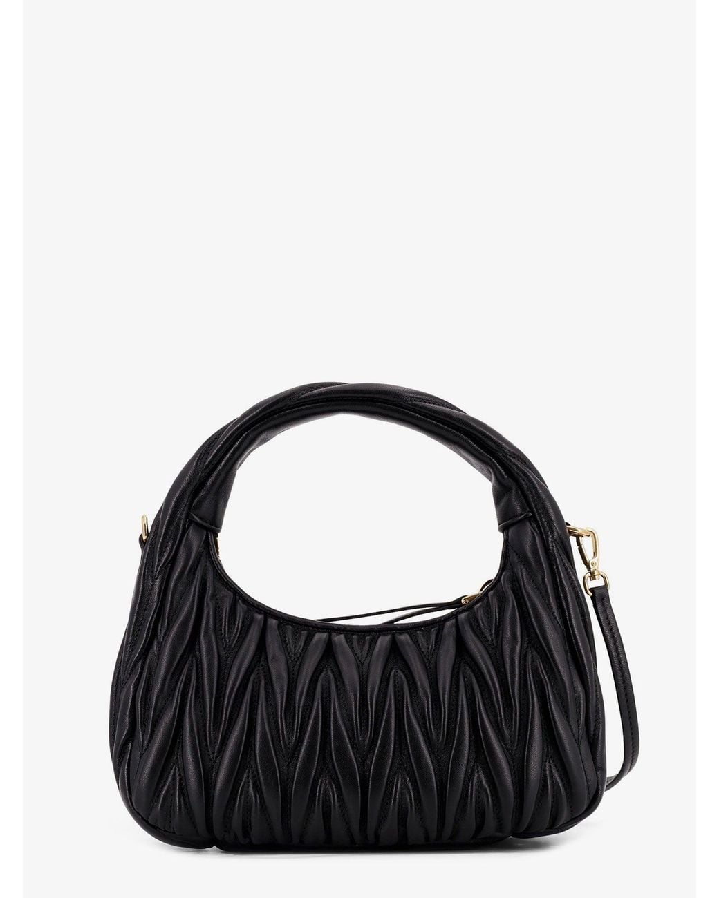 Miu Miu Black Wander Matelassé Leather Shoulder Bag