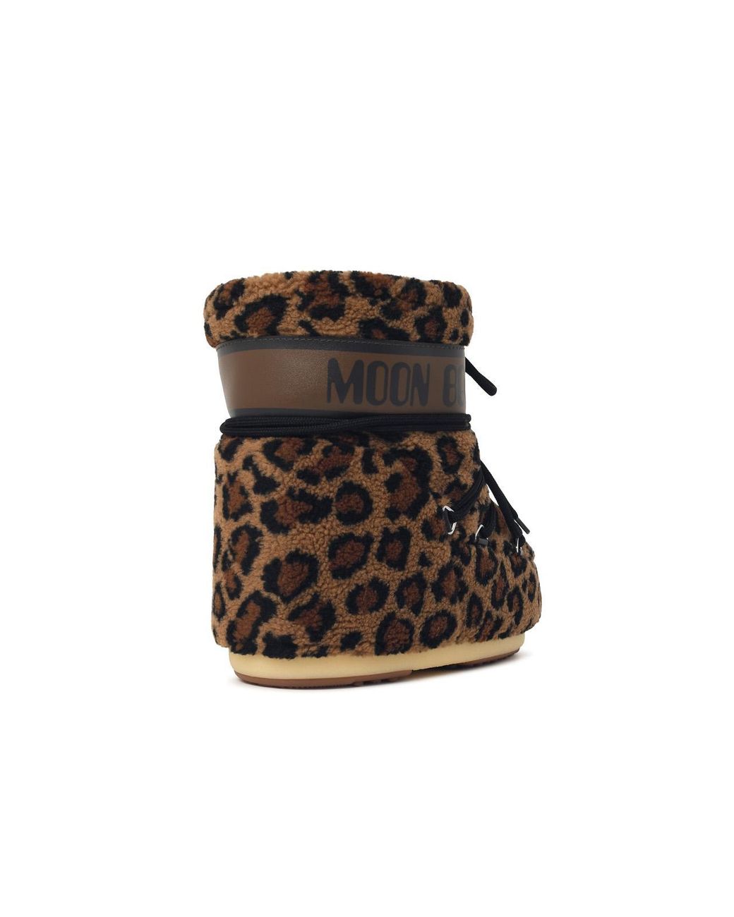 Moonboot Black Mb Icon Low Fleece Leopard Teddy Boots